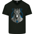 Anubis God of the Dead Ancient Egypt Myth Mens V-Neck Cotton T-Shirt Black