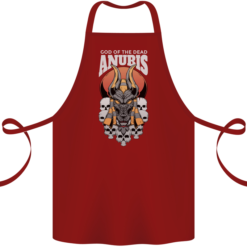 Anubis God of the Dead Ancient Egyptian Egypt Cotton Apron 100% Organic Maroon