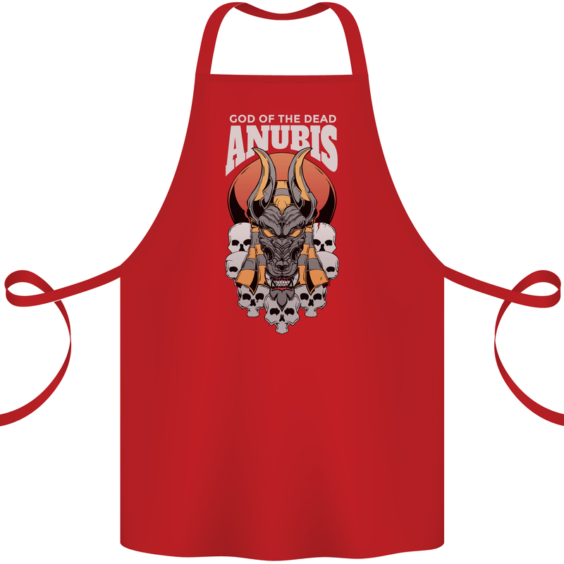 Anubis God of the Dead Ancient Egyptian Egypt Cotton Apron 100% Organic Red