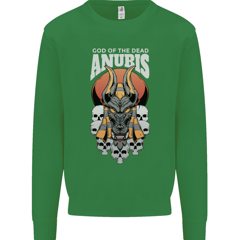Anubis God of the Dead Ancient Egyptian Egypt Kids Sweatshirt Jumper Irish Green