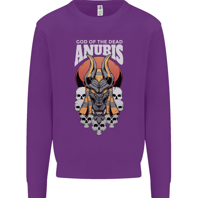 Anubis God of the Dead Ancient Egyptian Egypt Kids Sweatshirt Jumper Purple