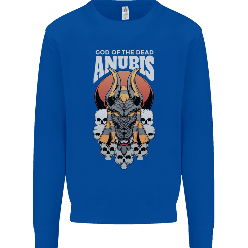 Anubis God of the Dead Ancient Egyptian Egypt Kids Sweatshirt Jumper Royal Blue