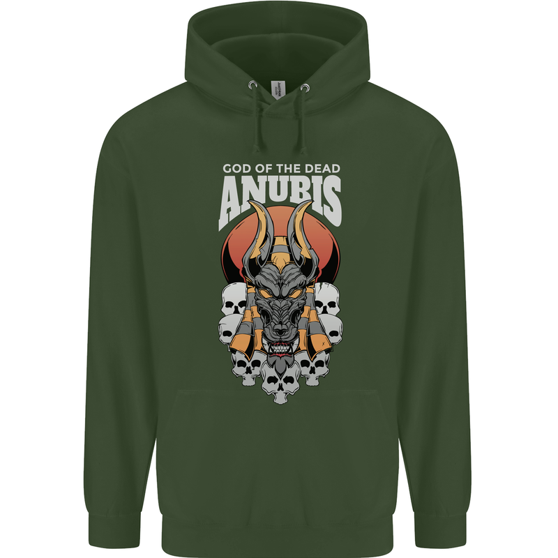 Anubis God of the Dead Ancient Egyptian Egypt Mens 80% Cotton Hoodie Forest Green
