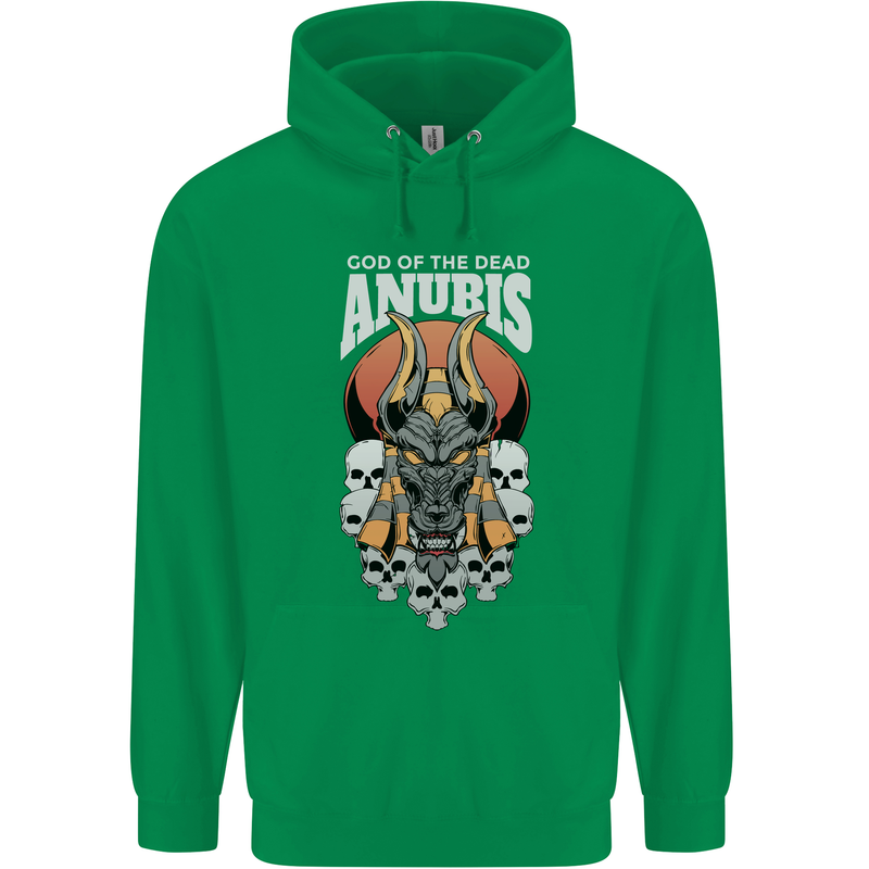 Anubis God of the Dead Ancient Egyptian Egypt Mens 80% Cotton Hoodie Irish Green