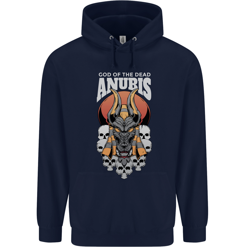 Anubis God of the Dead Ancient Egyptian Egypt Mens 80% Cotton Hoodie Navy Blue