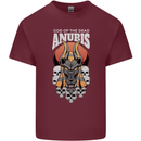 Anubis God of the Dead Ancient Egyptian Egypt Mens Cotton T-Shirt Tee Top Maroon