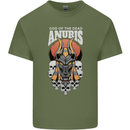 Anubis God of the Dead Ancient Egyptian Egypt Mens Cotton T-Shirt Tee Top Military Green