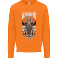 Anubis God of the Dead Ancient Egyptian Egypt Mens Sweatshirt Jumper Orange