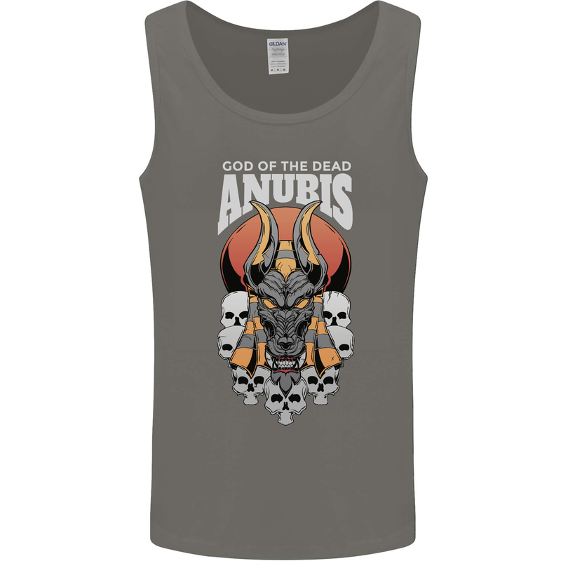 Anubis God of the Dead Ancient Egyptian Egypt Mens Vest Tank Top Charcoal