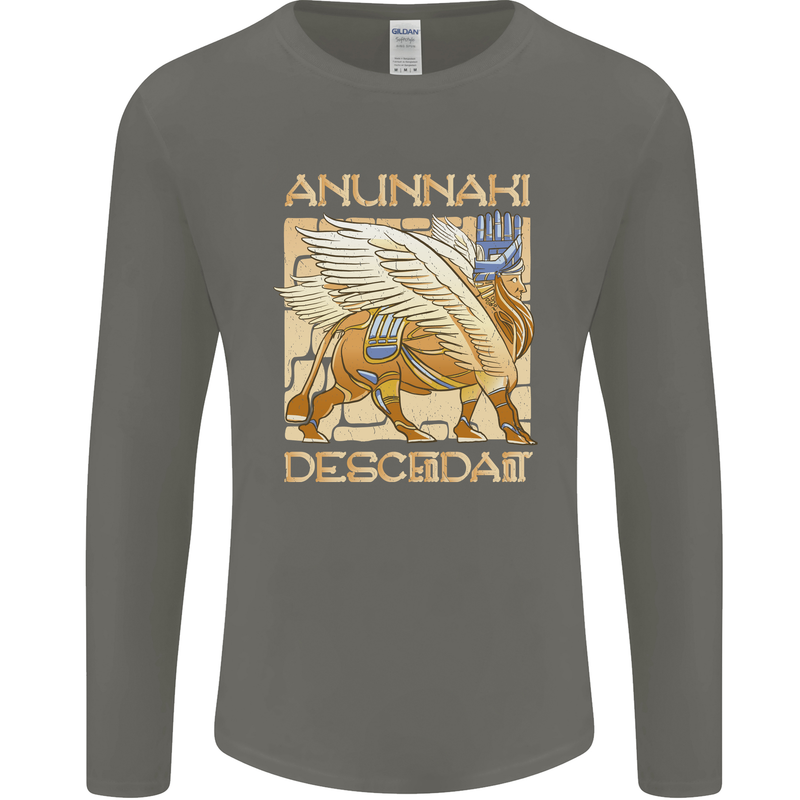 Anunaki Descendant Ancient Egyptian God Egypt Mens Long Sleeve T-Shirt Charcoal
