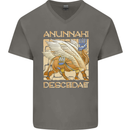 Anunaki Descendant Ancient Egyptian God Egypt Mens V-Neck Cotton T-Shirt Charcoal
