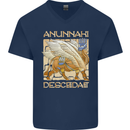Anunaki Descendant Ancient Egyptian God Egypt Mens V-Neck Cotton T-Shirt Navy Blue