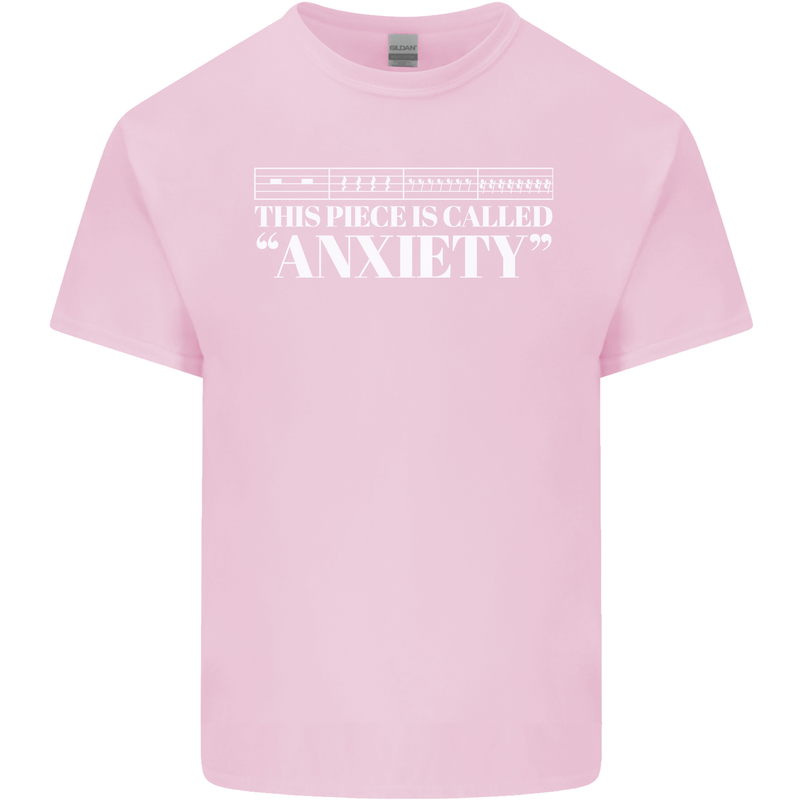 Anxiety Music Musical Notes Piano Guitar Kids T-Shirt Childrens Light Pink