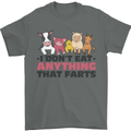 Anything That Farts Funny Vegan Vegetarian Mens T-Shirt 100% Cotton Charcoal