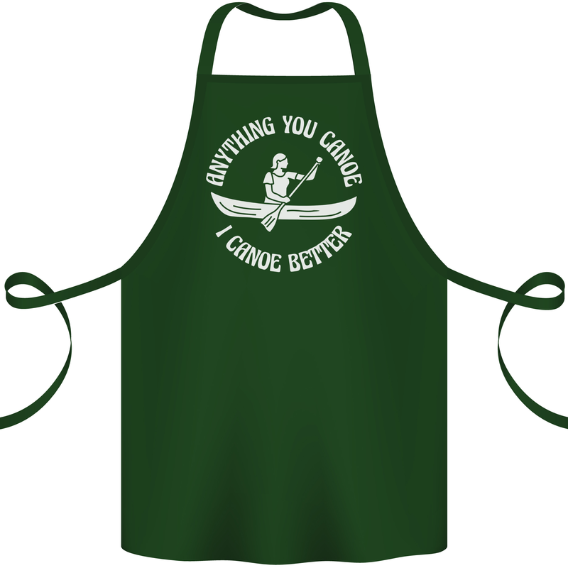 Anything You Canoe Funny Kayak Kayaking Cotton Apron 100% Organic Forest Green