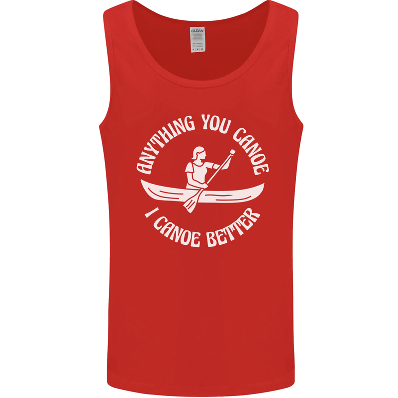 Anything You Canoe Funny Kayak Kayaking Mens Vest Tank Top Red