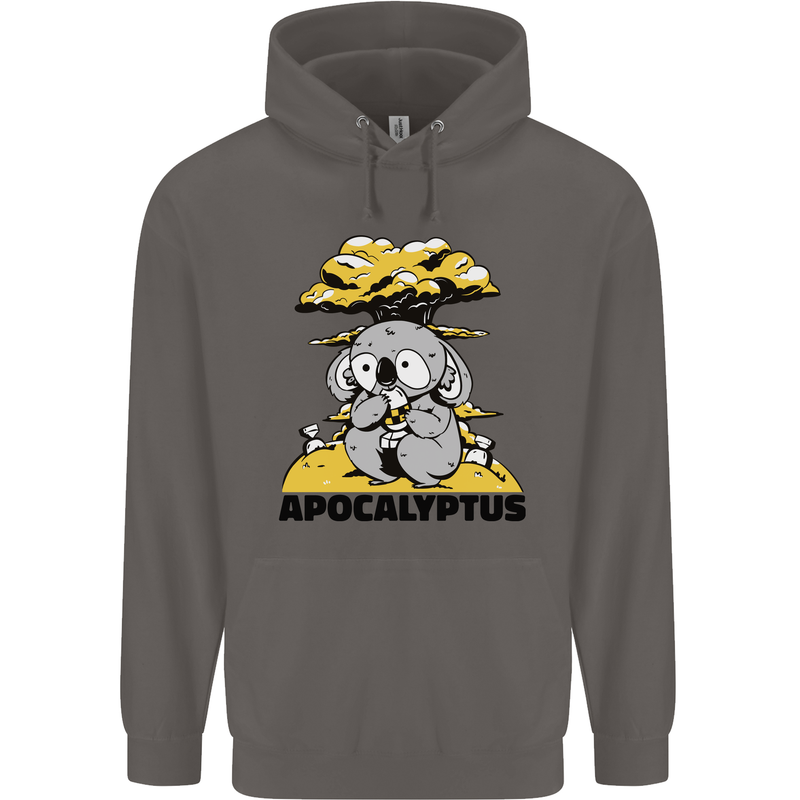 Apocalyptus Koala Bear Climate Change Armageddon Mens 80% Cotton Hoodie Charcoal