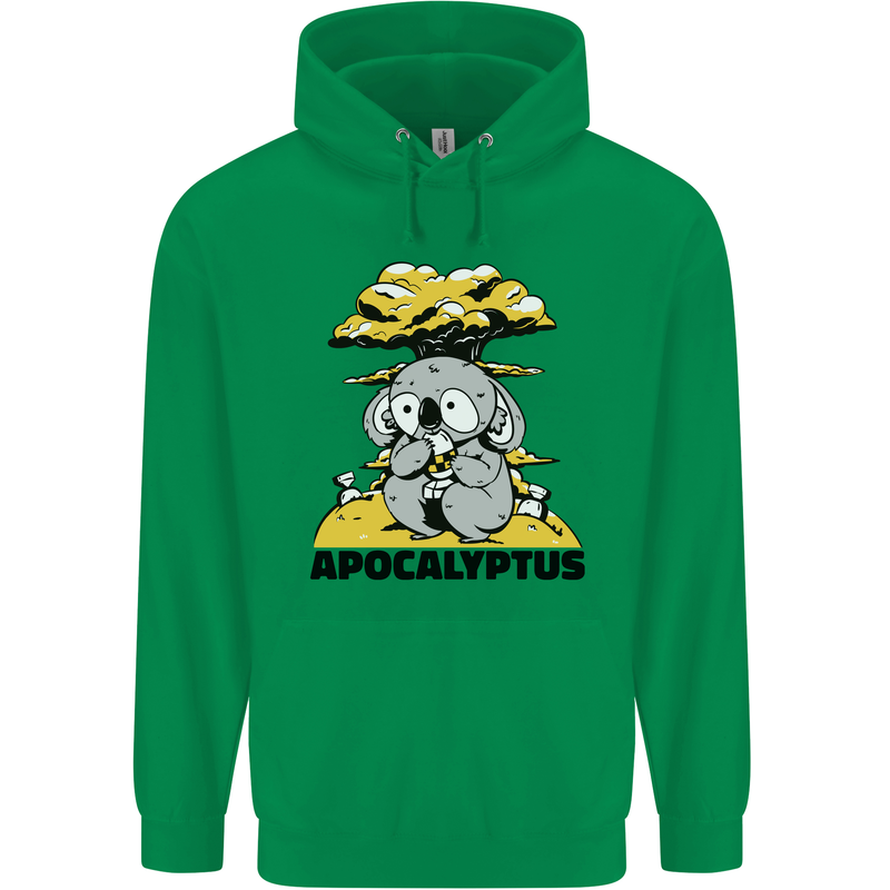 Apocalyptus Koala Bear Climate Change Armageddon Mens 80% Cotton Hoodie Irish Green