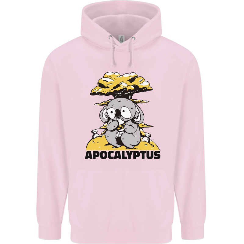 Apocalyptus Koala Bear Climate Change Armageddon Mens 80% Cotton Hoodie Light Pink