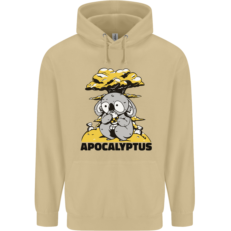 Apocalyptus Koala Bear Climate Change Armageddon Mens 80% Cotton Hoodie Sand