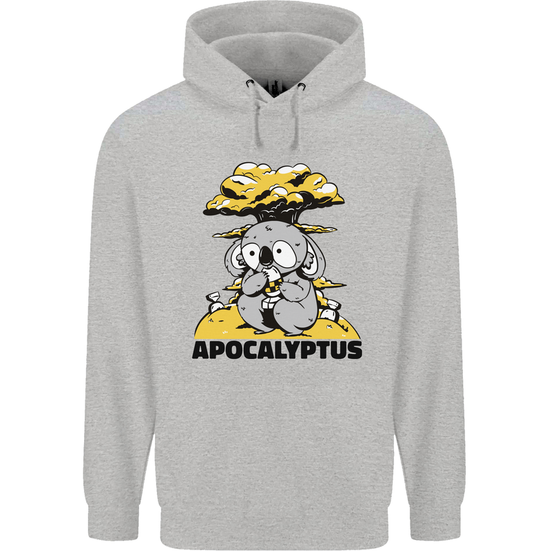 Apocalyptus Koala Bear Climate Change Armageddon Mens 80% Cotton Hoodie Sports Grey