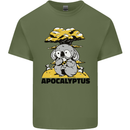 Apocalyptus Koala Bear Climate Change Armageddon Mens Cotton T-Shirt Tee Top Military Green