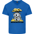 Apocalyptus Koala Bear Climate Change Armageddon Mens V-Neck Cotton T-Shirt Royal Blue
