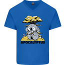 Apocalyptus Koala Bear Climate Change Armageddon Mens V-Neck Cotton T-Shirt Royal Blue