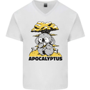 Apocalyptus Koala Bear Climate Change Armageddon Mens V-Neck Cotton T-Shirt White