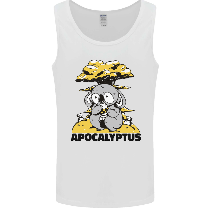 Apocalyptus Koala Bear Climate Change Armageddon Mens Vest Tank Top White