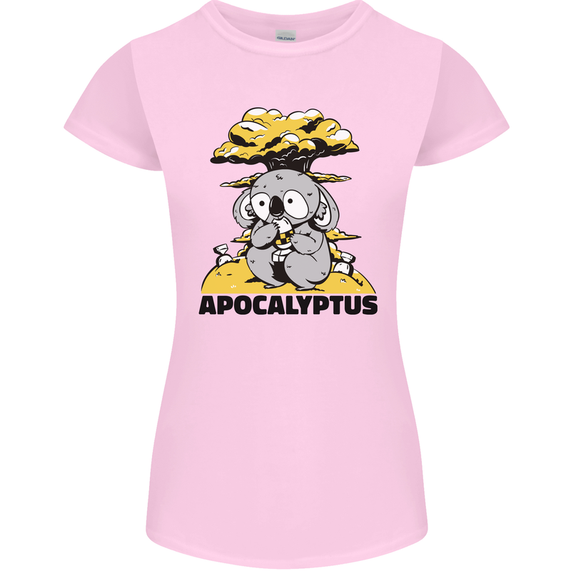 Apocalyptus Koala Bear Climate Change Armageddon Womens Petite Cut T-Shirt Light Pink