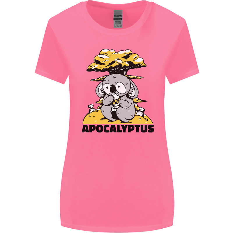 Apocalyptus Koala Bear Climate Change Armageddon Womens Wider Cut T-Shirt Azalea