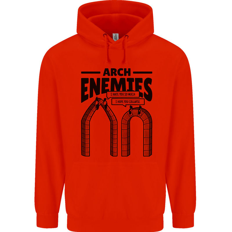 Arch Enemies Funny Architect Builder Childrens Kids Hoodie Bright Red