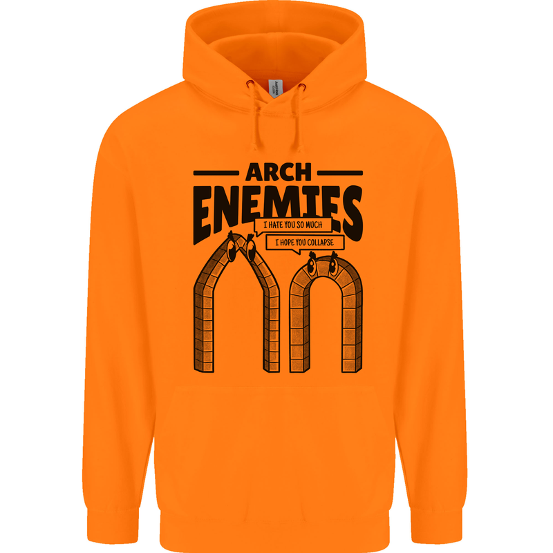 Arch Enemies Funny Architect Builder Childrens Kids Hoodie Orange