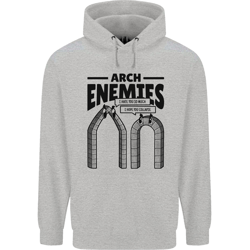 Arch Enemies Funny Architect Builder Childrens Kids Hoodie Sports Grey