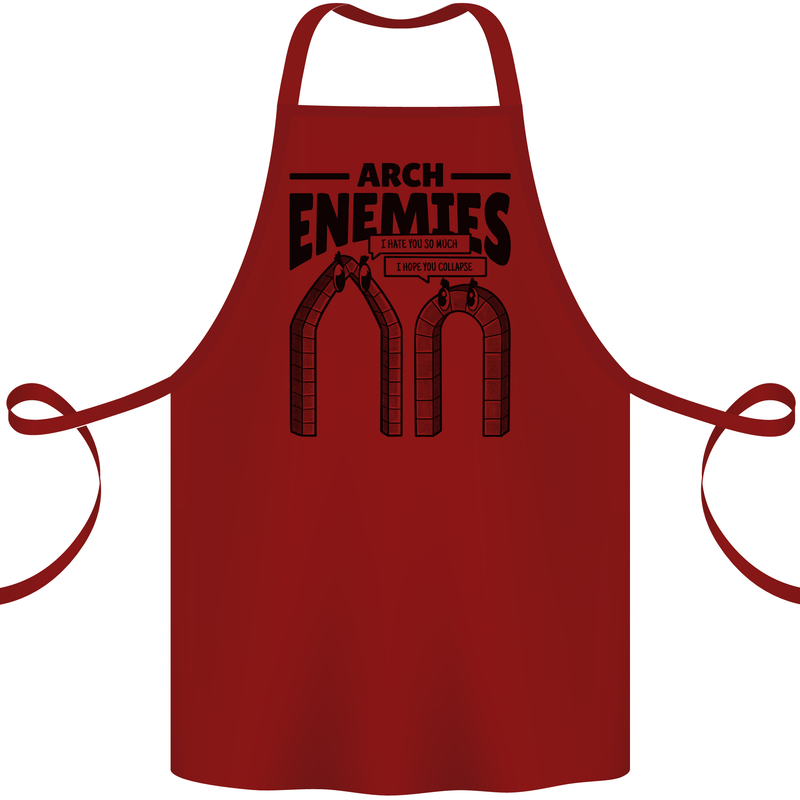 Arch Enemies Funny Architect Builder Cotton Apron 100% Organic Maroon
