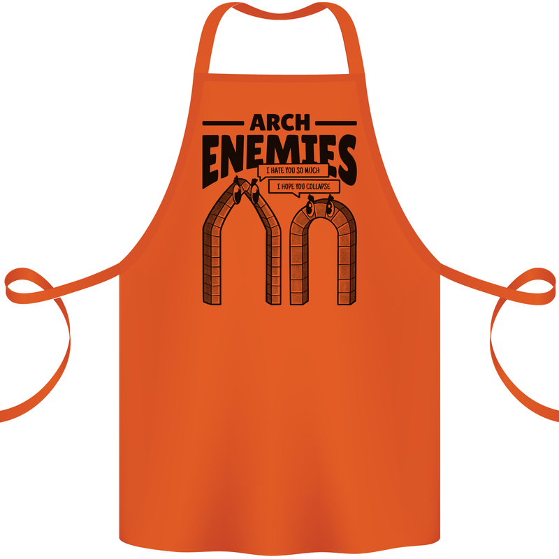 Arch Enemies Funny Architect Builder Cotton Apron 100% Organic Orange