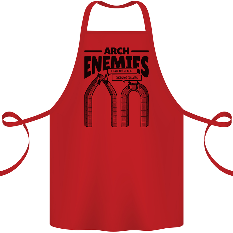 Arch Enemies Funny Architect Builder Cotton Apron 100% Organic Red