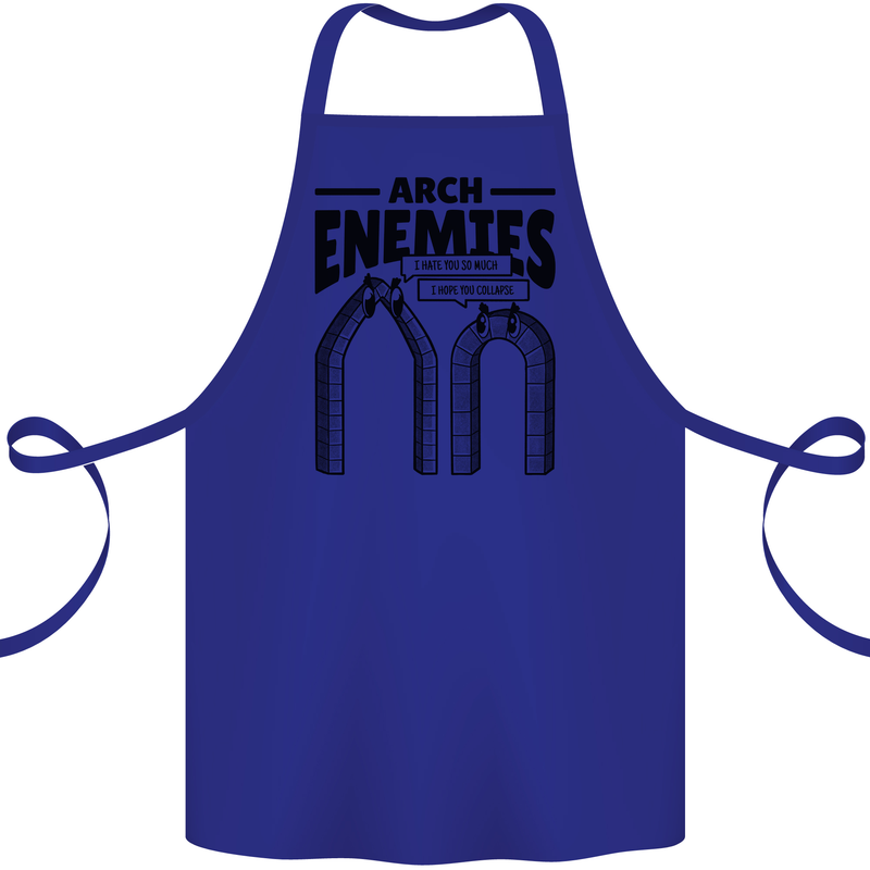 Arch Enemies Funny Architect Builder Cotton Apron 100% Organic Royal Blue