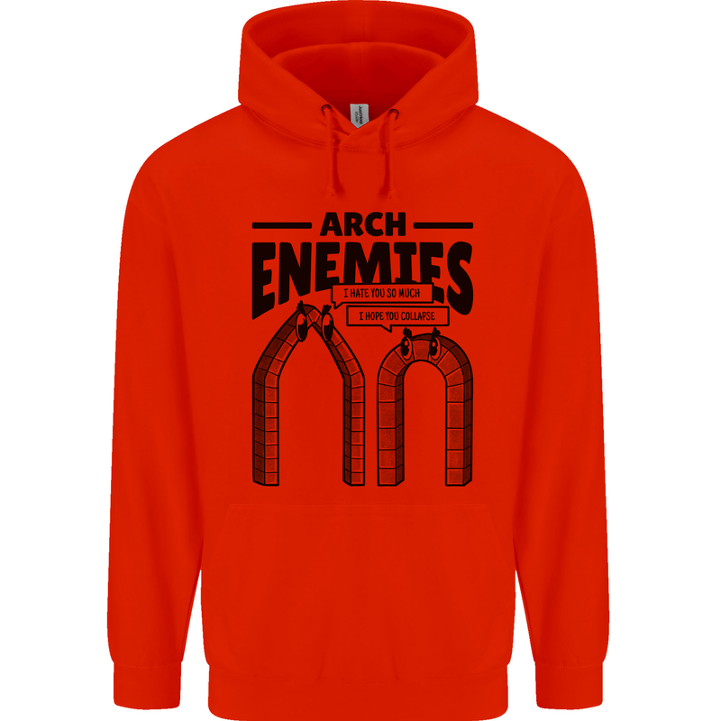 Arch Enemies Funny Architect Builder Mens 80% Cotton Hoodie Bright Red