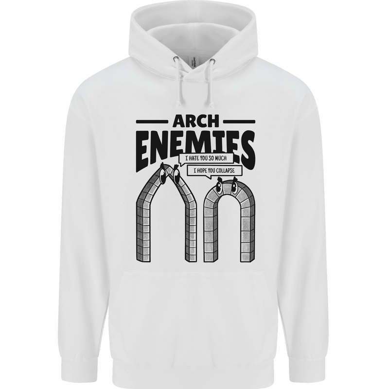 Arch Enemies Funny Architect Builder Mens 80% Cotton Hoodie White
