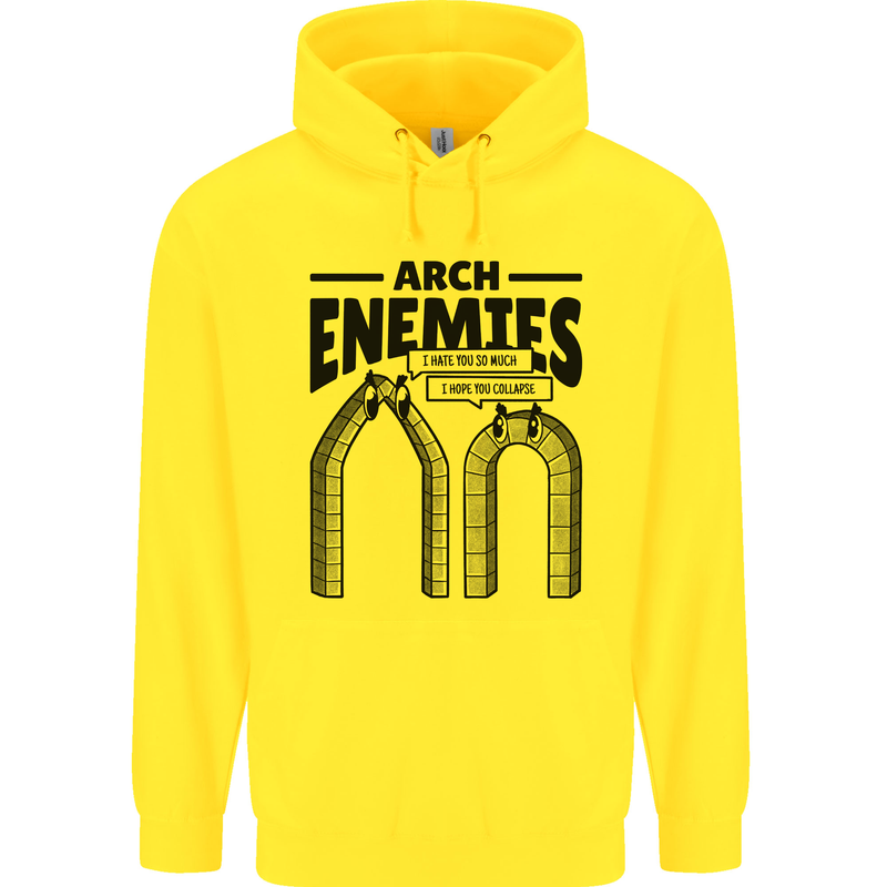 Arch Enemies Funny Architect Builder Mens 80% Cotton Hoodie Yellow