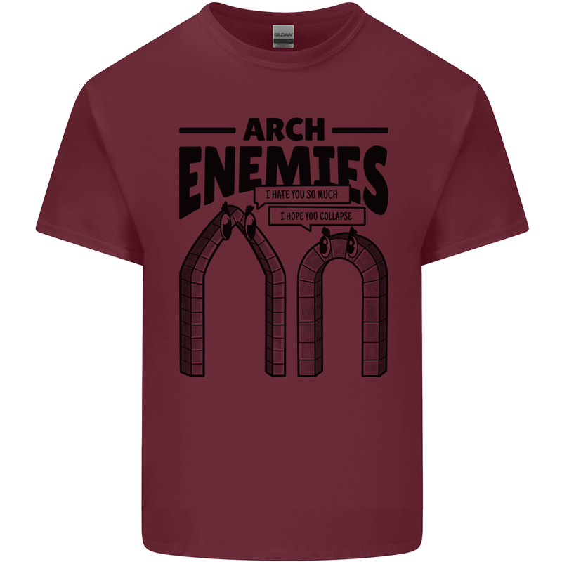 Arch Enemies Funny Architect Builder Mens Cotton T-Shirt Tee Top Maroon