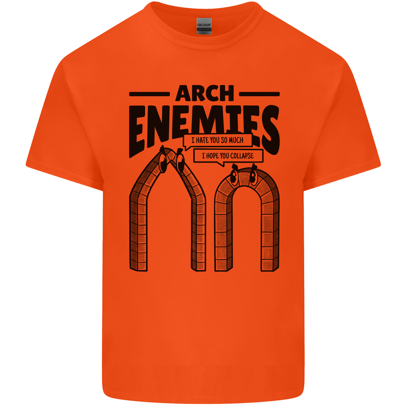 Arch Enemies Funny Architect Builder Mens Cotton T-Shirt Tee Top Orange