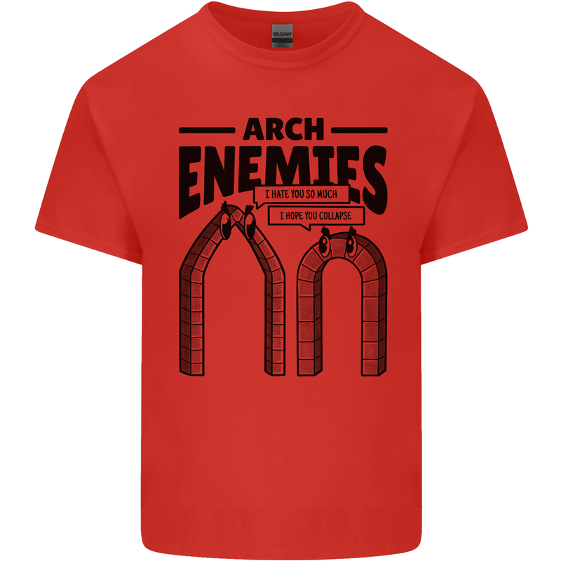 Arch Enemies Funny Architect Builder Mens Cotton T-Shirt Tee Top Red