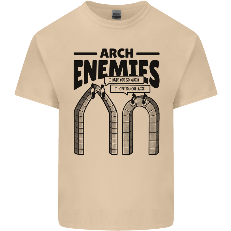 Arch Enemies Funny Architect Builder Mens Cotton T-Shirt Tee Top Sand