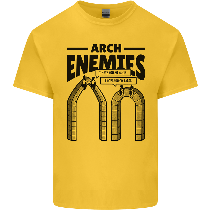 Arch Enemies Funny Architect Builder Mens Cotton T-Shirt Tee Top Yellow