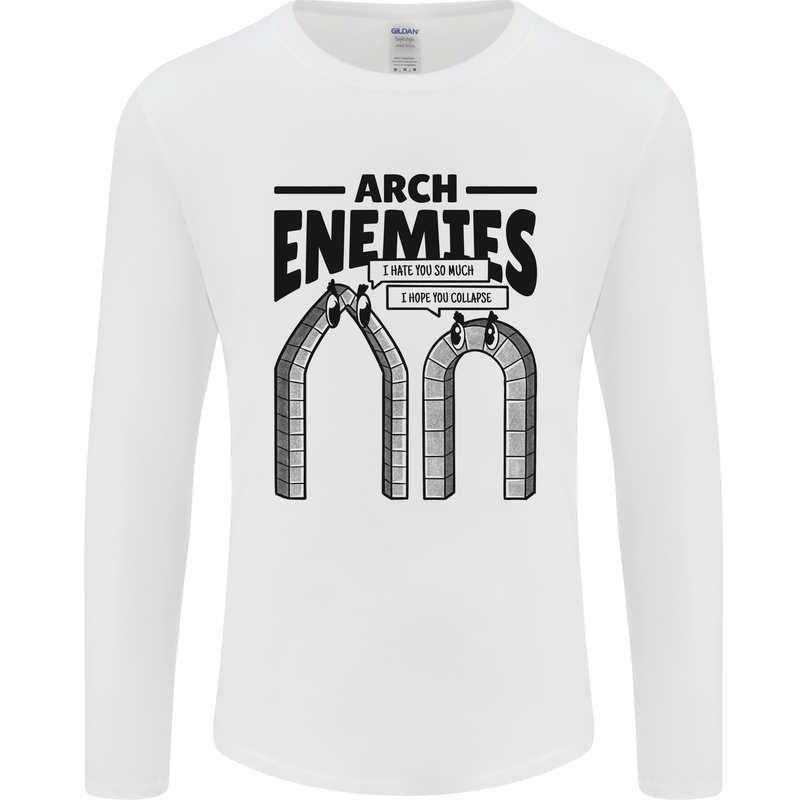 Arch Enemies Funny Architect Builder Mens Long Sleeve T-Shirt White