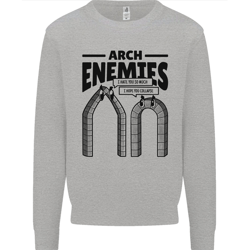 Arch Enemies Funny Architect Builder Mens Sweatshirt Jumper Sports Grey