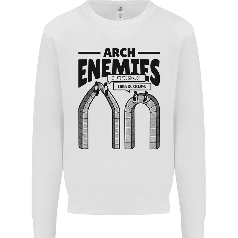 Arch Enemies Funny Architect Builder Mens Sweatshirt Jumper White